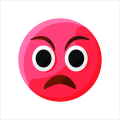 Red Angry Face Emoji Illustration Creative Design Vector