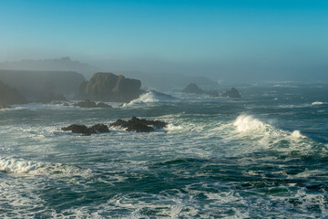 Rough surf off Jug Handle Nature Preserve in California