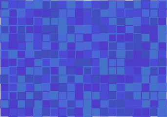 Mosaic from vector squares with trendy blue colors and different sized borders in shades of blue for web, cover, wrapping paper, art, etc. backgrounds