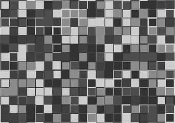 Mosaic from vector squares with trendy black  and white colors and different sized borders in shades of gray for web, cover, wrapping paper, art, etc. backgrounds