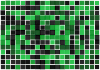 Fototapeta premium Mosaic from vector squares with trendy green colors and different sized borders in shades of green for web, cover, wrapping paper, art, etc. backgrounds