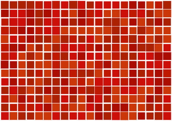Mosaic from vector squares with trendy red  colors and different sized borders in shades of red for web, cover, wrapping paper, art, etc. backgrounds