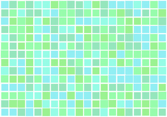 Mosaic from vector squares with trendy blue and green colors and different sized borders in shades of blue for web, cover, wrapping paper, art, etc. backgrounds