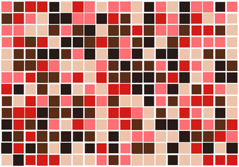 Fototapeta premium Mosaic from vector squares with trendy red and pink colors and different sized borders in shades of pink for web, cover, wrapping paper, art, etc. backgrounds