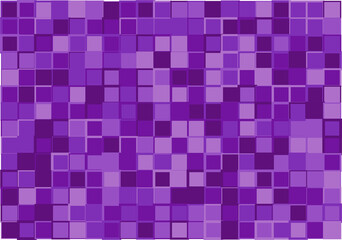 Mosaic from vector squares with trendy purple colors and different sized borders in shades of purple for web, cover, wrapping paper, art, etc. backgrounds