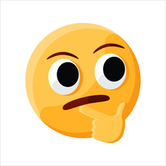 Thinking Wondering Face Emoji Illustration Creative Design Vector