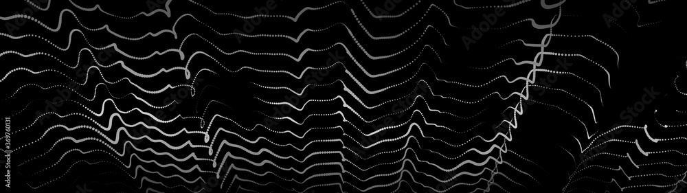 Poster abstract gradient dynamic wave of particles. network of bright points or dots. big data. digital bac