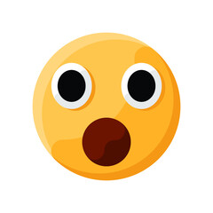 Surprised Amazed Open Mouth Face Emoji Illustration Creative Design Vector