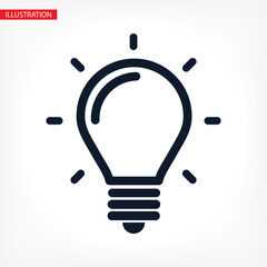 lightbulb icon 10 EPS. lorem ipsum Flat Design JPG