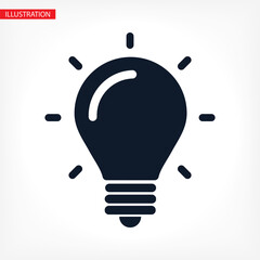 lightbulb icon 10 EPS. lorem ipsum Flat Design JPG