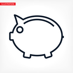 piggy bank vector icon. lorem ipsum Flat Design JPG