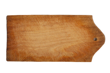 old kitchen wooden board isolated on white