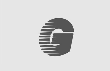 G grey alphabet letter logo icon. Line design for business and company