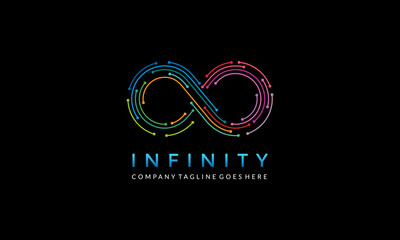 Infinity Line Logo - Infinite Icon - Colorful Endless Symbol Vector