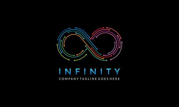 Infinity Line Logo - Infinite Icon - Colorful Endless Symbol Vector