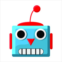 Robot Face Emoji Illustration Creative Design Vector