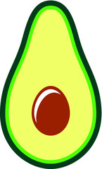 Vector illustration of the avocado