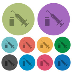 Syringe with ampoule color darker flat icons