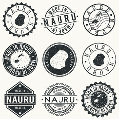 Nauru Island Travel Stamp Made In Product Stamp Logo Icon Symbol Design Insignia.