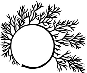 Vector illustration of the tree monogram frame