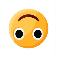 Upside Down Happy Fun Face Emoji Flat Icon Illustration Creative Stylish Design Vector