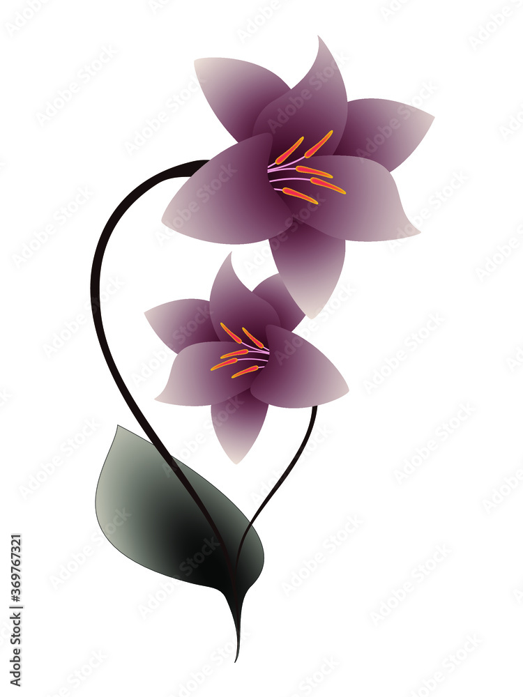 Canvas Prints flower background with abstract lily.