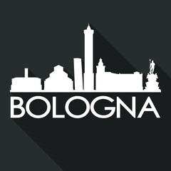 Bologna Flat Icon Skyline Silhouette Design City Vector Art Famous Buildings. © josepperianes