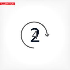 24 hours 10 eps bond icon design vector graphic