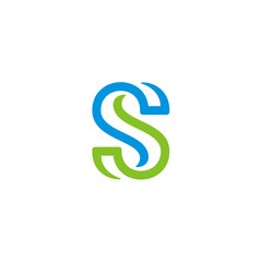 Initial Letter S with rotate recycle loop logo design