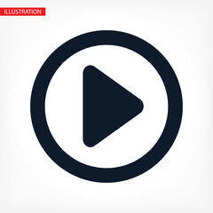 Play button vector icon in trendy flat style isolated on grey background. vector icon Play symbol for your web site design, logo, app