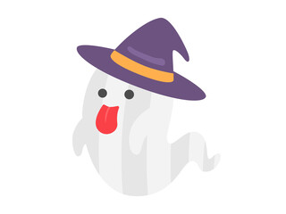 帽子をかぶったオバケのイラスト