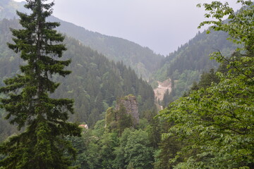 mountain landscape with fog