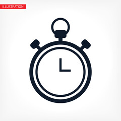 Clock vector icon. vector icon illustration of time. Website, user interface 24 hours sign vector icon in flat style. Twenty four hours open vector icon illustration on white isolated background.