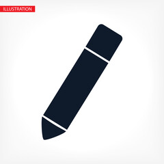 Pen vector icon. Black simple vector icon isolated on white background. vector icon Fountain pen silhouette. Web site page and mobile