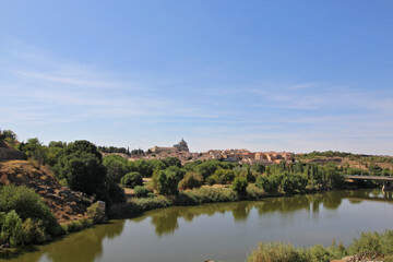 Fototapeta na wymiar Toledo and the River Tagus from the Puente de Alcantara