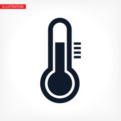 Thermometer vector Icon with measuring ruler. Simple Sign Of Temperature. vector Icon Measuring weather indicator element. Meteorology vector Icon climate control