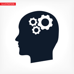 gear in head vector icon