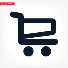 Shopping Cart vector Icon. Vector shopping cart vector Icon. Shopping cart illustration for web, mobile apps vector Icon. Shopping cart trolley vector Icon