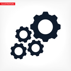 Settings isolated vector icon. Gear symbol. vector icon Gear tool or button for web application or UI. vector icon Trendy flat style