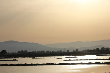 atardecer en el delta del ebro