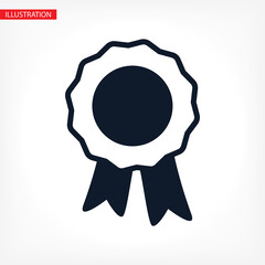 Medal, winner, winner flat vector icon. Breast cancer awareness. Black and white ribbon. vector icon World Breast Cancer Day concept. Vector illustration. vector icon Women's Health Concept