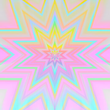 An Abstract Iridescent Star Burst Background Image.