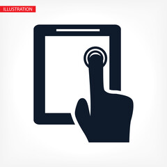 Vector icon Touch screen, design illustration Touch screen. Flat Touch screen