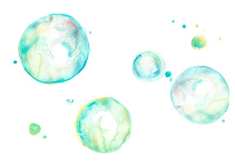 Bubble watercolor white background