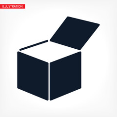 Box vector icon or logo in modern line style. vector icon High quality black outline pictogram for website design and mobile apps vector icon. Vector illustration on a background.