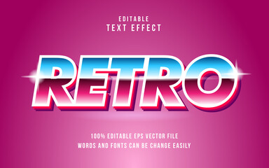 Editable Retro Text Effect With Purple Background
