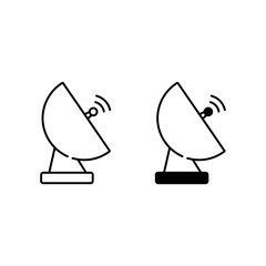 Satellite dish outline and glyph icons