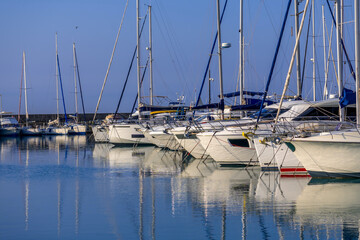 Yacht club in the morning. Mediterranean coast. Hight quality photo