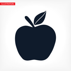 Apple Icon in trendy flat style isolated on grey background. Apple Icon page symbol for your web site design Apple Icon logo, app, UI. Apple