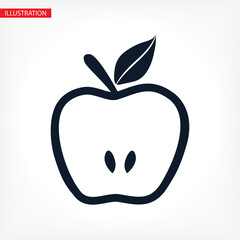 Apple Icon Vector in trendy flat style isolated on grey background. Apple Icon page symbol for your web site design Apple Icon Vector logo, app, UI. Apple Icon Vector illustration